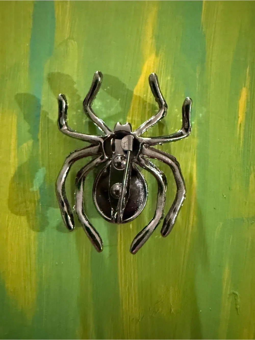 Black Crystal Spider Brooch